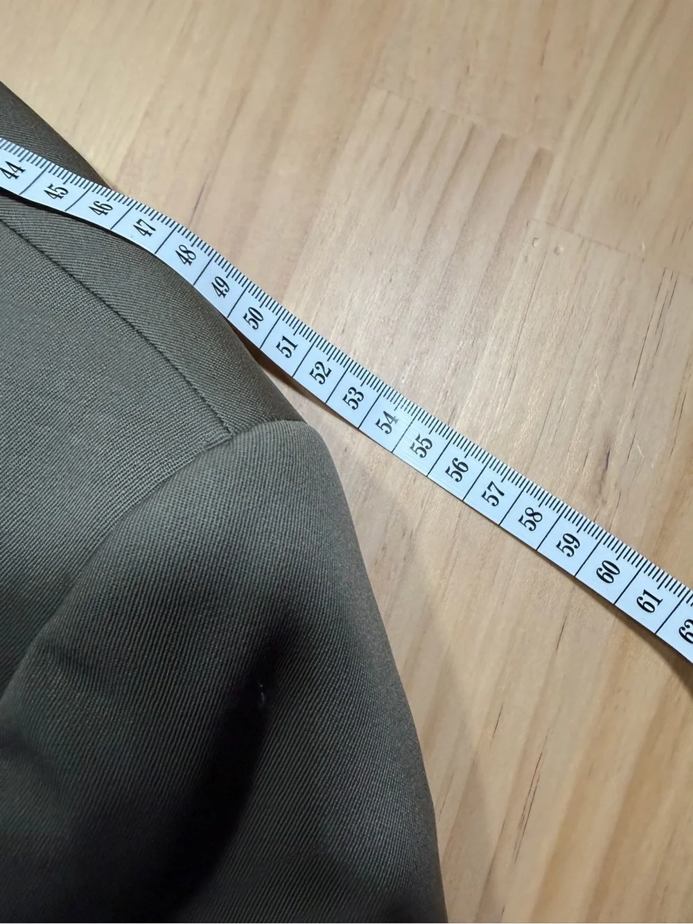 Double-Breasted Blazer in Olive Green W